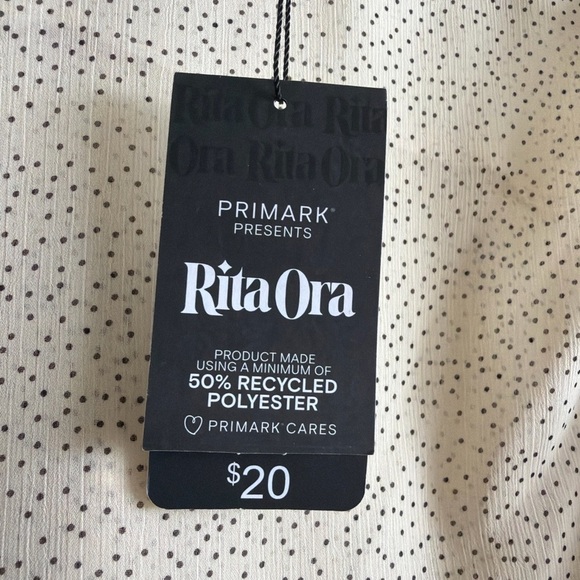 Rita Ora x Primark Cream Polka Dot Ruffle Blouse NWT – Romantic Bow Tie Top - Picture 4 of 8